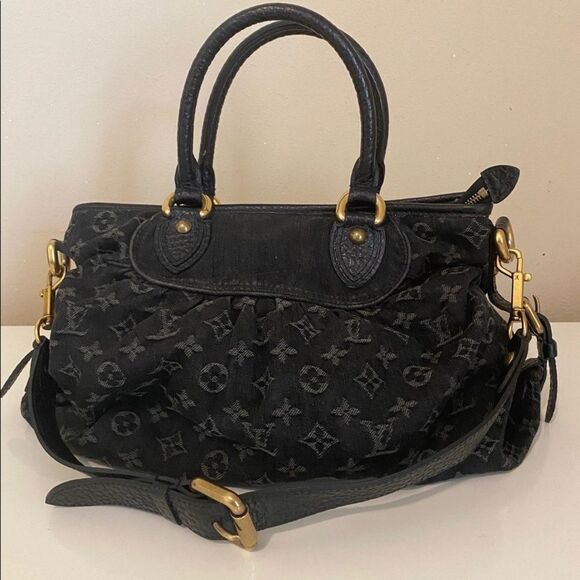 LOUIS VUITTON Neo Cabby MM Black Denim Monogram - Picture 1 of 16